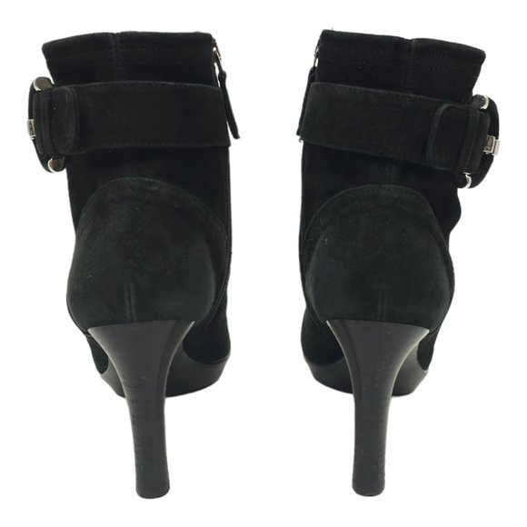 Aquatalia Rachele Side Zip Suede Ankle Boots Womens 8.5 Buckle Detail Stiletto - Picture 5 of 11